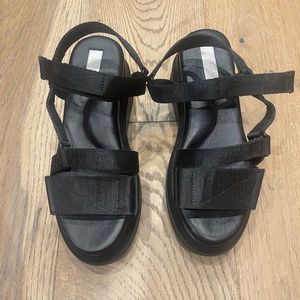 Chunky black sandals